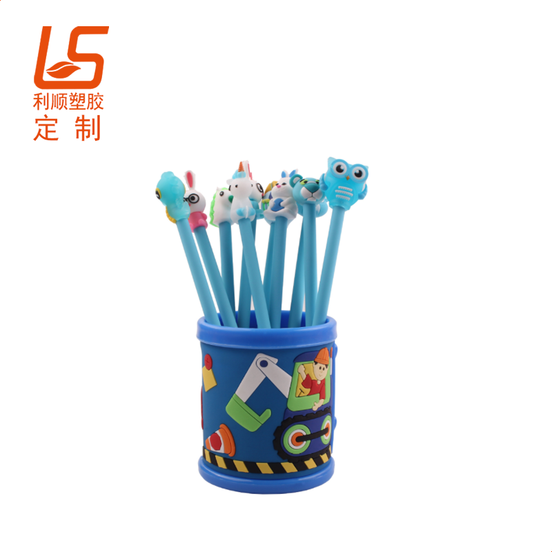 定制卡通圖案筆筒 PVC軟膠可拆卸筆筒筆筒 (3)