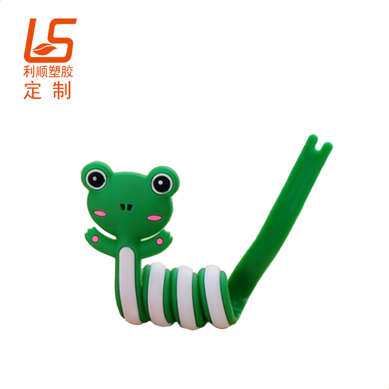 定制PVC軟膠耳機線收納器 軟膠耳機收納包綁線器繞線器固線器 (3)